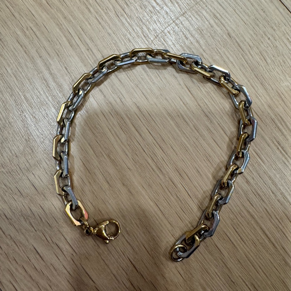 Gold and Silver Chain Bracelet